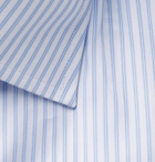 Giorgio Armani - Slim-Fit Blue Pinstriped Cotton-Poplin Shirt - Men - Blue