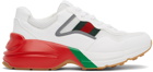 Gucci White & Red Rython Sneakers