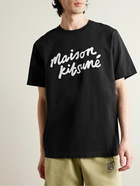 Maison Kitsuné - Logo-Print Cotton-Jersey T-Shirt - Black