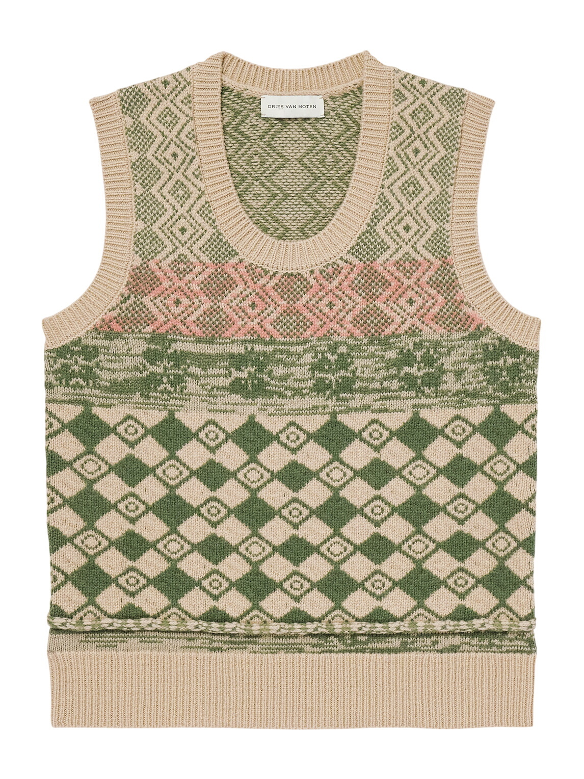 Dries Van Noten Striped cotton and wool sweater vest Dries Van Noten