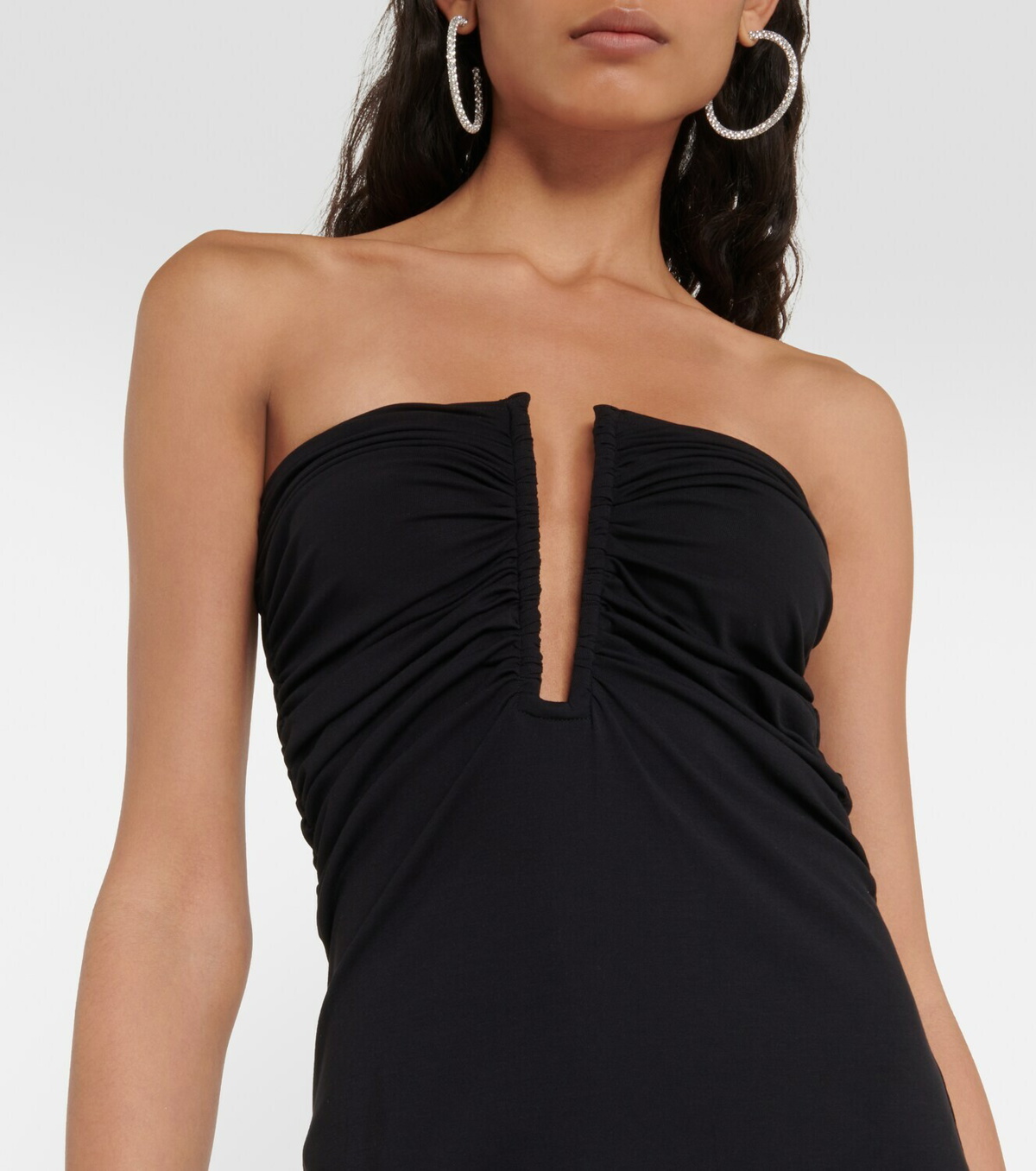 Wolford x N21 ruched strapless maxi dress