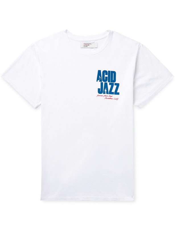 Photo: PASADENA LEISURE CLUB - Acid Jazz Printed Combed Cotton-Jersey T-Shirt - White - S