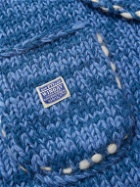 KAPITAL - Topstitched Wool Cardigan - Blue