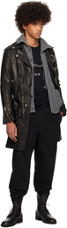 YOHJI YAMAMOTO Black Backlash Furniture Riders Leather Jacket