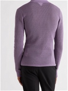 BOTTEGA VENETA - Slim-Fit Mesh Polo Shirt - Purple