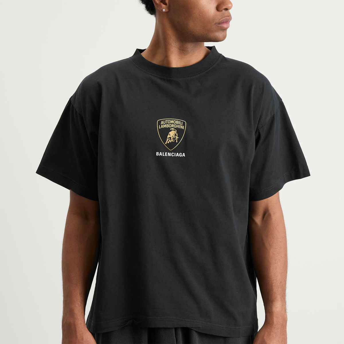 Balenciaga Men's Lamborghini Shield Dry Jersey Boxy T-Shirt in