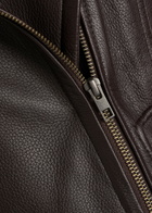 Vince Panelled Grained Leather Jacket Burgundy