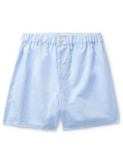 EMMA WILLIS - Linen and Cotton-Blend Boxer Shorts - Blue