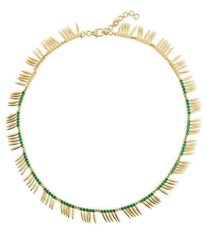 Photo: Ileana Makri Grass Sunny 18kt gold necklace with emeralds