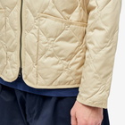 Taion Men's Military Zip V-Neck Down Jacket in Cream