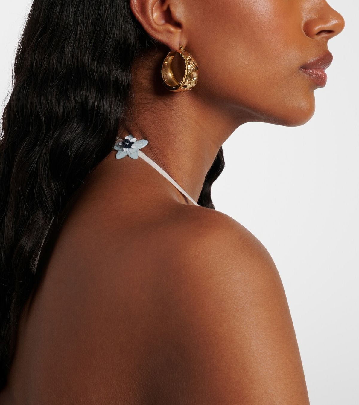 Oscar de la Renta Crystal-embellished hoop earrings