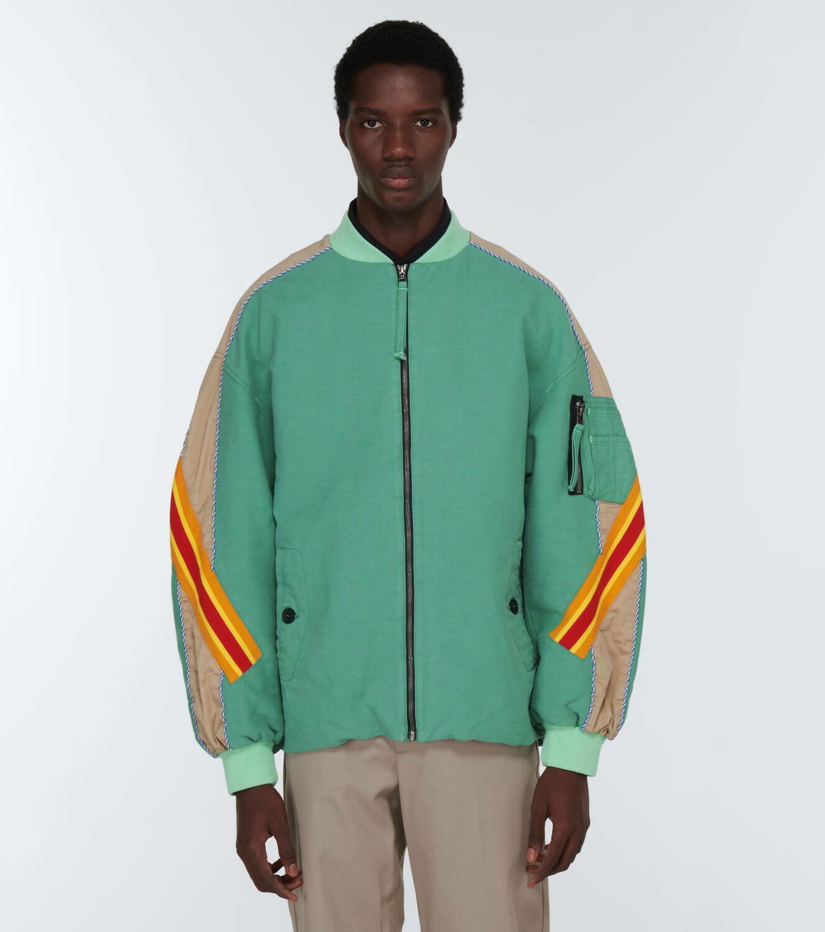 Incotex x Facetasm Colorblocked bomber jacket