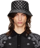AMIRI Black 'MA' Paisley Bucket Hat