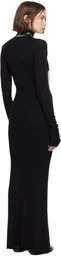 Ann Demeulemeester Black Hanzel Long Serafino Rib Maxi Dress