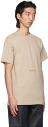 Saintwoods Taupe Printed Logo T-Shirt