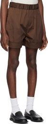 RECTO Brown Roll-Up Banding Shorts