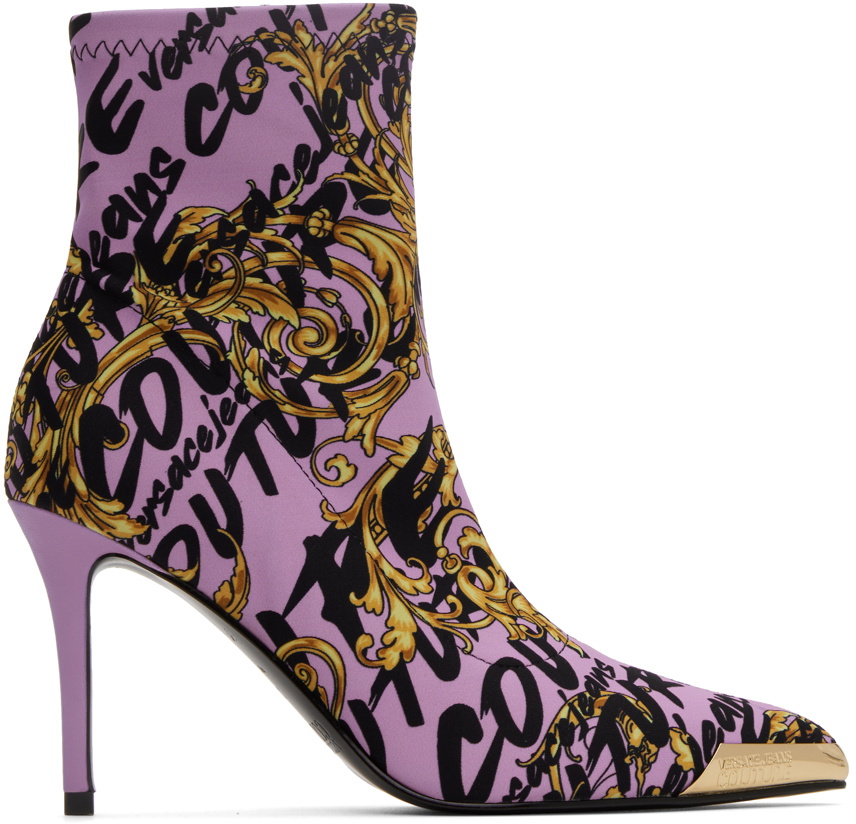 Versace Jeans Couture Purple Brush Couture Scarlett Boots Versace