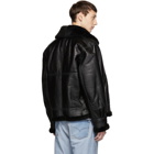 Schott Black B-3 Shearling Jacket