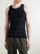 Auralee - Ribbed Organic Cotton-Jersey Tank Top - Black