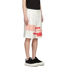 Feng Chen Wang White and Pink Distorted Stripe Shorts
