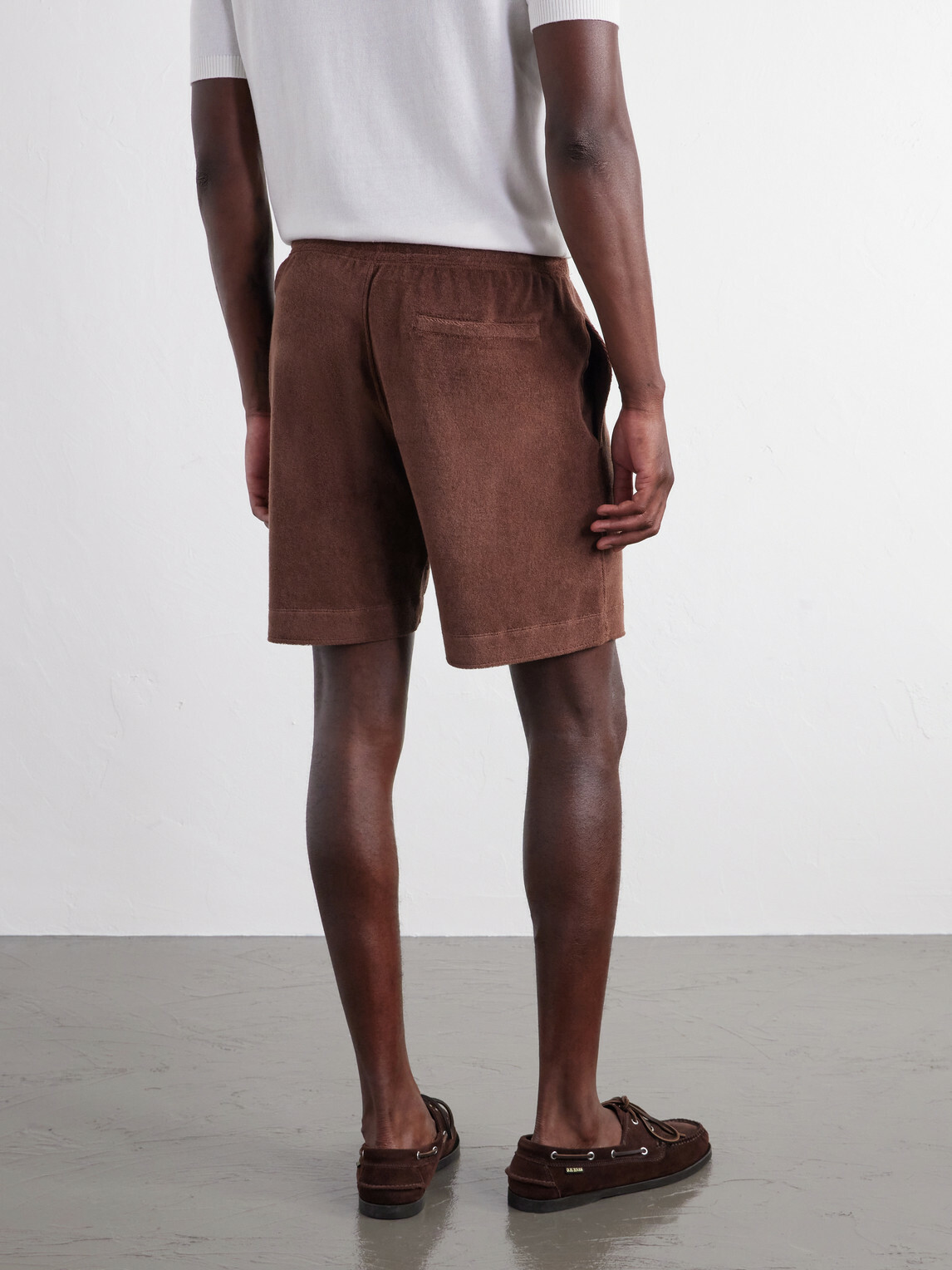 Orlebar Brown - Marling Solid Cotton Organic Terry Shorts - Brown