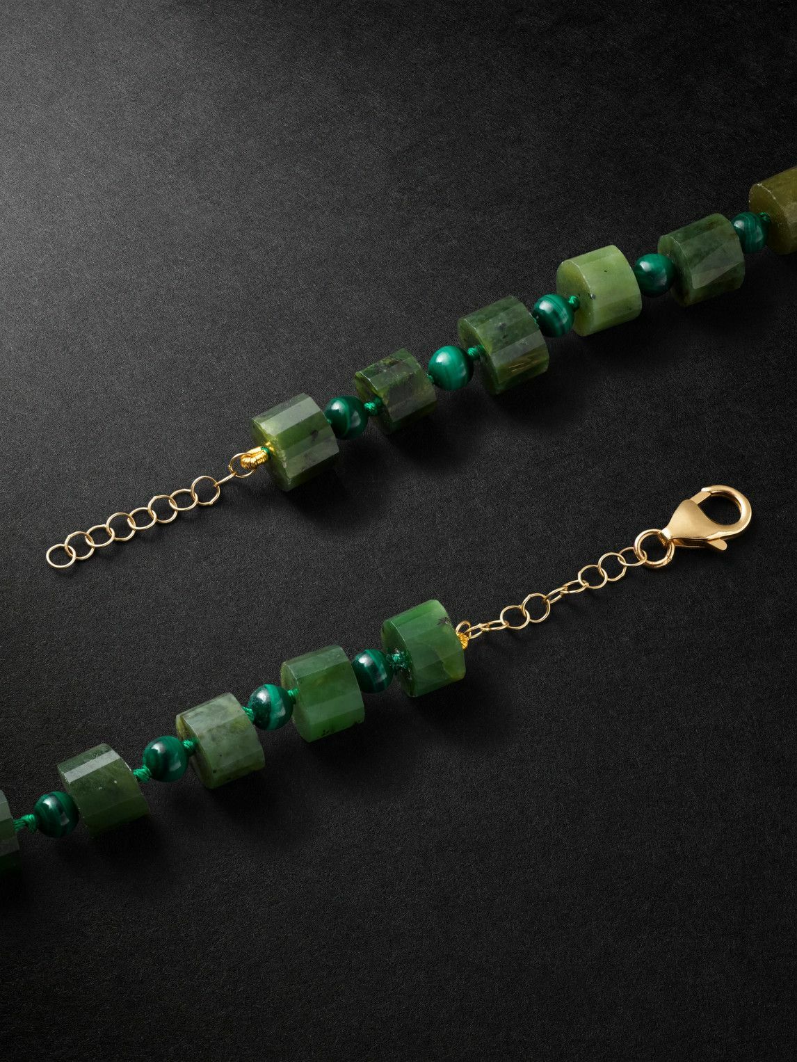 JIA JIA - Oracle 14-Karat Gold, Malachite and Jade Beaded Necklace