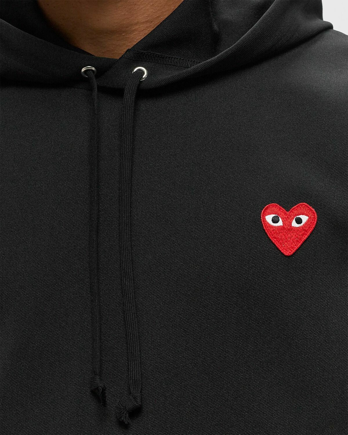 Comme Des Garçons Play Sweatshirt Red Emblem Knit Black Hoodies