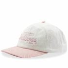 Sporty & Rich Wellness Club Corduroy Cap in White/Rose