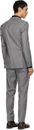 BOSS Gray Houndstooth Suit