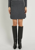 Paige Metallic Knit Mini Skirt Dark Grey