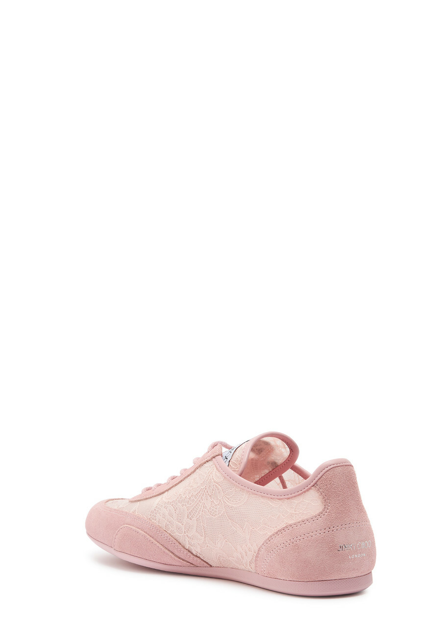 Jimmy Choo Sunny Panelled Lace Sneakers Pink