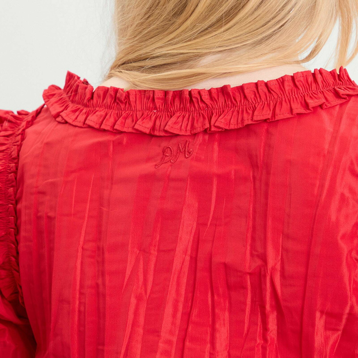 Damson Madder Women's Everly Ruffle Blouse in Red