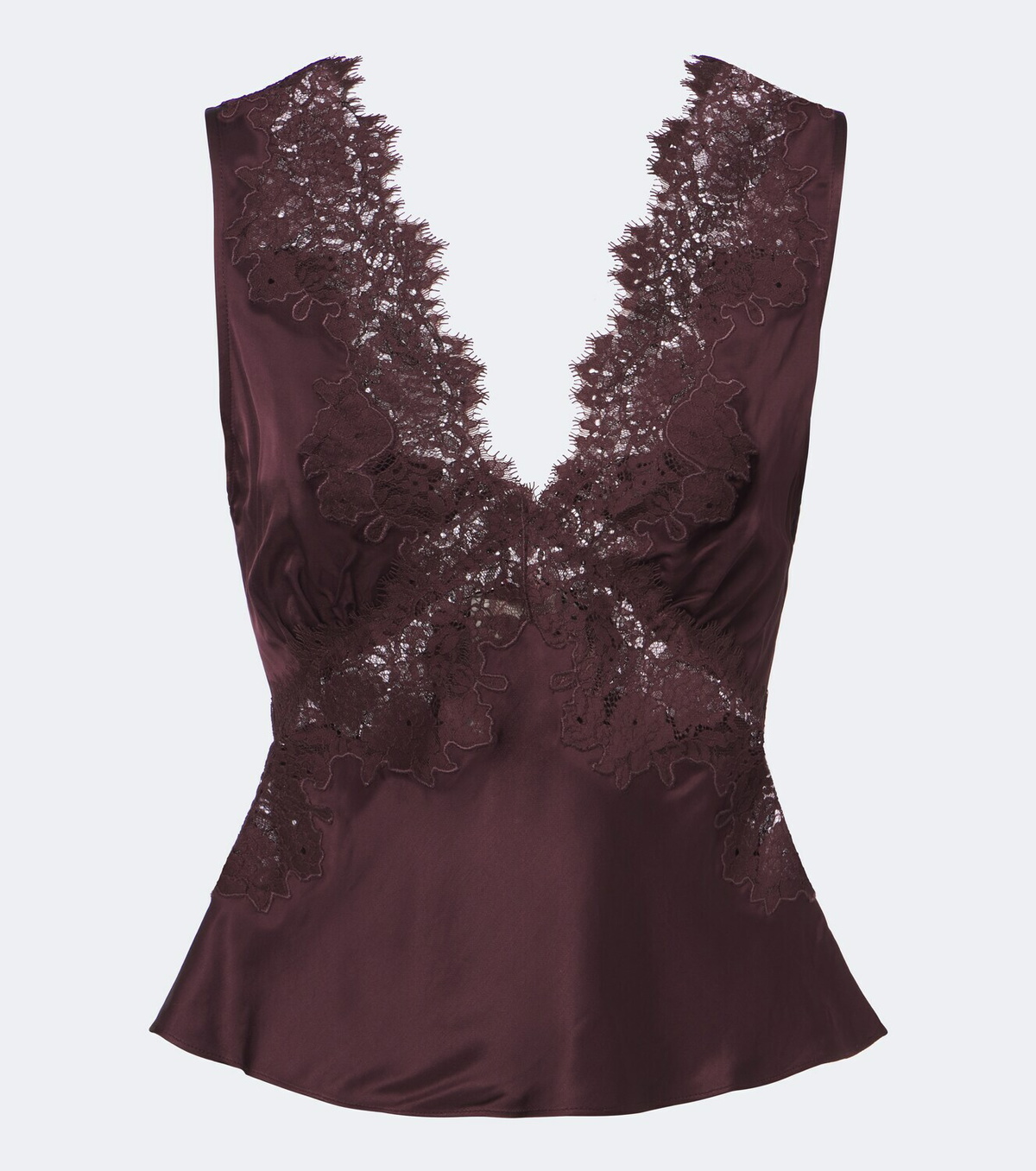 Rixo Emmie lace-trimmed satin top