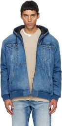 EGONlab Blue Hooded Denim Jacket