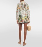 Camilla Floral high-neck silk crêpe blouse