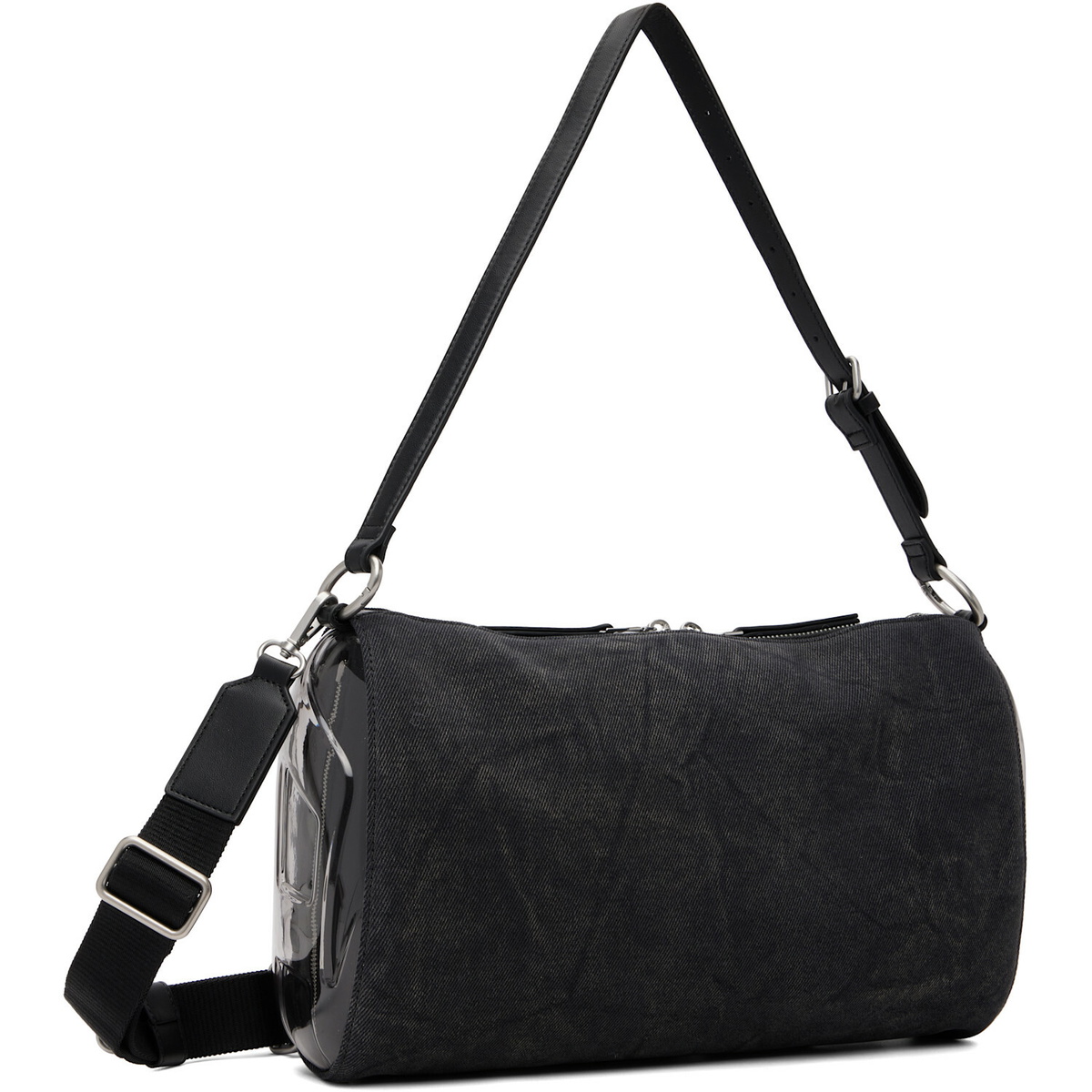 Diesel Black Load-D-Shoulder Transparent Oval D Bag