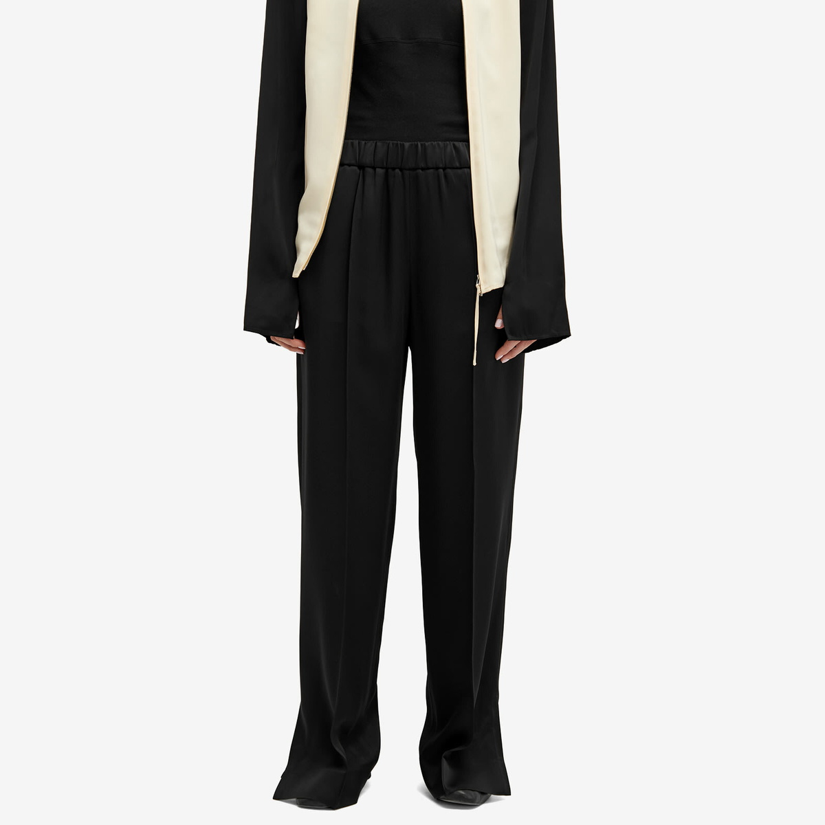 Jil Sander Women's Track Inspired Relaxed Pant in Black Jil