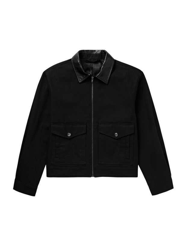 Photo: Nili Lotan - Donatello Leather-Trimmed Canvas Jacket - Black