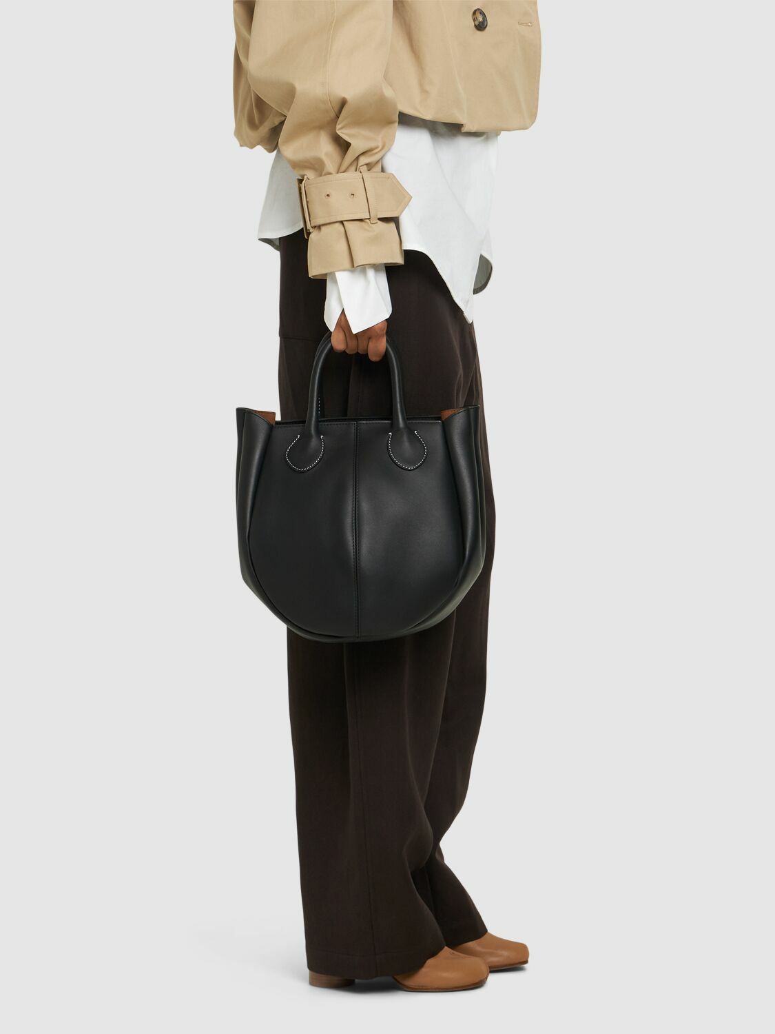 JW ANDERSON Small Punch Grain Leather Tote Bag JW Anderson