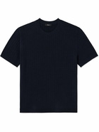 Theory - Breach 2 Cable-Knit Cotton T-Shirt - Blue