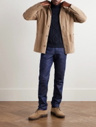 Anderson & Sheppard - Cable-Knit Wool and Cashmere-Blend Rollneck Sweater - Blue