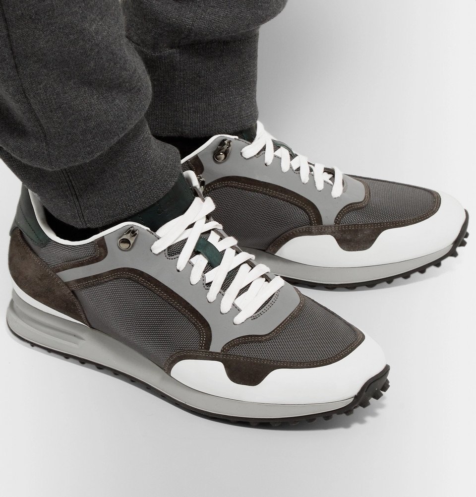 Dunhill - Radial Runner Leather and Suede-Trimmed Mesh Sneakers