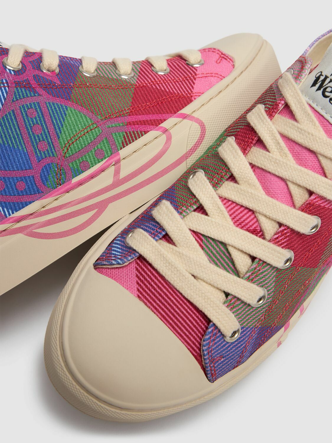 スニーカー Vivienne Westwood Women's Low Top Sneakers Pink 75020005WW00 VIVIENNE WESTWOOD 10mm Plimsoll Canvas Low Top Sneakers