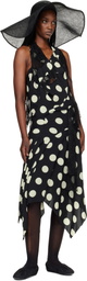Junya Watanabe Black & White Printed Lace Halter Midi Dress