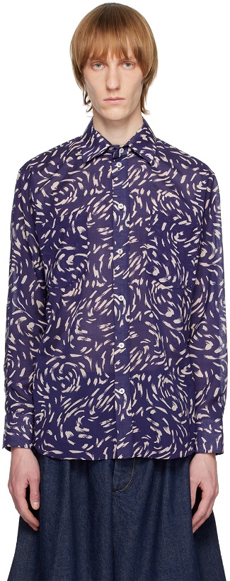 Photo: Situationist Purple Printed Shirt