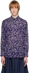 Situationist Purple Printed Shirt