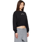 Palm Angels Black Curved Logo Crop Sweatshirt