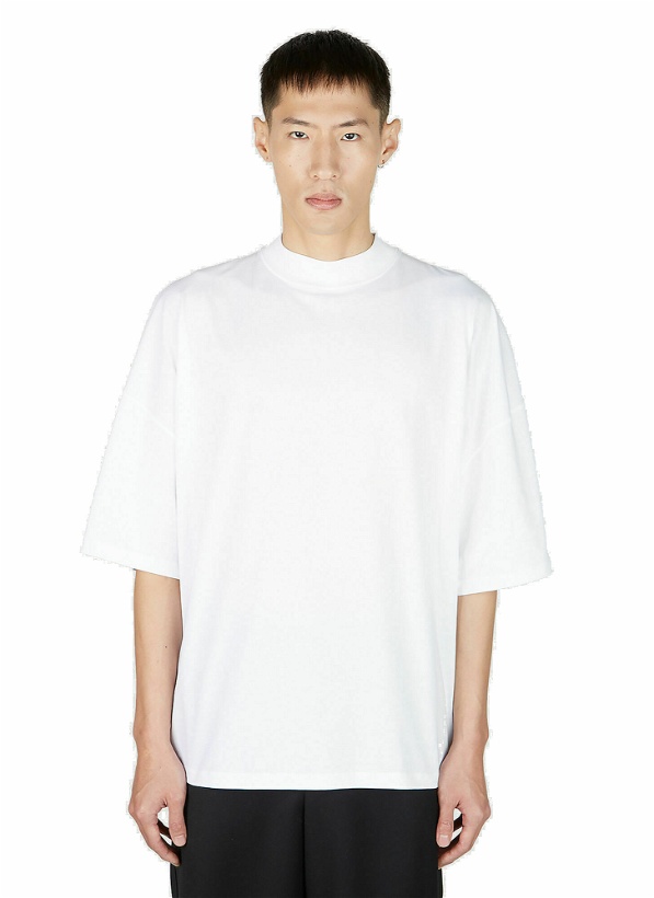Photo: Mock Neck T-Shirt in White