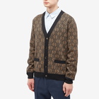 Gucci Men's GG Logo Knit Cardigan in Camel