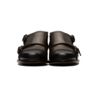 Ermenegildo Zegna Brown Double Monkstraps